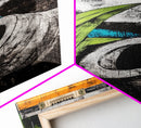 Modern Abstract Art, Black White Orange, Framed Canvas Print, Contemporary Wall Art, Bold Home Decor, Large Painting, Office Wall Art