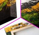 Abstract Horn, Black and Yellow Modern Painting, Bold Expressionist Art, Framed Canvas Print, Contemporary Office or Loft Wall Decor