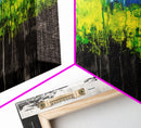 Vibrant Forest, Green Abstract, Textured Landscape, Framed Canvas Print, Boho Wall Art, Nature Inspired, Eclectic Home Decor