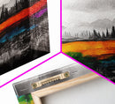 Autumn Colorful Meadow, Vibrant Landscape Art, Fall Home Decor, Modern Impressionist Style, Framed Canvas Print, Entryway Wall Art