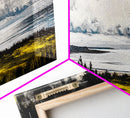 Scenic Overlook, Serene Bay, Landscape Art, Framed Canvas Print, Nature Wall Art, Home Office Decor, Modern Rustic, Coastal View