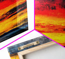 Fiery Sunset, Dramatic Sky, Framed Canvas Print, Ocean Horizon, Vibrant Home Decor, Contemporary Sunset Art, Bedroom Wall Art