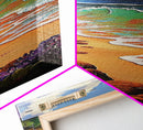 Coastal Waves, Beach Shoreline, Ocean Nature Art, Bright Summer Seascape, Nautical Bathroom Decor, Canvas Print
