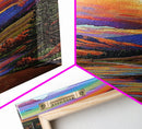 Rainbow Mountains, Sunset, Reflection, Framed Canvas Print, Rainbow landscape canvas, colorful scenic view, cabin wall art, mountain decor
