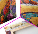 Tide Pool, Sandy Shore, Flower Beach, Canvas Print, Coastal Floral Wall Art, Vibrant Kitchen  Art, Hallway Summer Decor