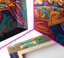 Colorful Fish, Wall, Art, Framed Canvas Print, Boho ocean wall decor, coastal bathroom wall art, whimsical undersea painting kitchen