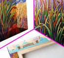 Wheat Grasses, Coastal, Sunrise, Canvas Print rustic boho kitchen wall art, country field beach decor, nature inspired autumn artwork