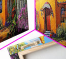 Desert Casa Art, Colorful Home, Cactus Painting, Framed Canvas Print, Vibrant Southwest Decor, Living Room Wall Art, Spanish Style Art