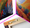 Vibrant Desert Path, Bold Landscape Painting, Agave and Sunset View, Framed Canvas Print, Southwest Kitchen or Hallway Wall Art