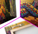 Desert Snake Scene, Vibrant Reptile Art, Cactus Wildlife, Framed Canvas Print, Bold Southwest Wall Decor, Nature Inspired Room