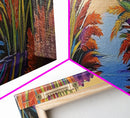 Sunset Reeds, Colorful Marsh, Reflected Peace, Framed Canvas Print, Autumn Wall Art, Living Room Decor, Vibrant Nature Landscape
