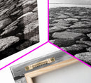 Rocky Jetty, Ocean Horizon, Black and White Seascape, Minimalist Nature, Canvas Print, Neutral Wall Decor, Office Wall Art, Hallway Decor
