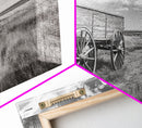 Prairie Wagon, Western Landscape, Old West Photography, Framed Canvas Print, Farmhouse Entryway or Rustic Fall Living Room Art