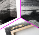 Monument Valley Cliff, Desert Rockscape, Framed Canvas Print, Western Wall Art, Office Decor, Black and White Photography