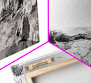 Desert Coast, Palm Ruins, Forgotten Beach, Framed Canvas Print, Surreal Photography, Boho Living Room Art, Coastal Wall Decor