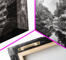 Cave Opening, Reflected Water, Nature Frame, Canvas Print, Monochrome Landscape, Natural Wall Art, Earthy Bathroom Art, Den Decor