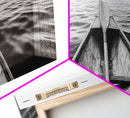 Canoe View, Open Water, Ocean Drift, Paddleboat Scene, Canvas Print, adventure wall art, rustic lake house decor, minimalist travel photo