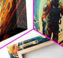 Trippy Space Astronaut Wall Art, Framed Canvas Print, Psychedelic Art, Trippy Art, Psychedelic Digital Art, Psychedelic Painting