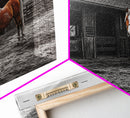 Rustic Horse, Country Barn, Moody Sky, Farm Vibes, Framed Canvas Print, Western Decor, Farmhouse Wall Art, Living Room Accent, Fall Art
