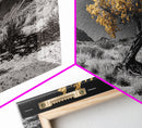Golden Tree, Desert Landscape, Monochrome Background, Framed Canvas Print, Autumn Wall Art, Southwest Decor, Modern Boho Art Vibe