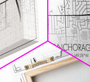 Anchorage Street Map, Alaska Map, Map Print, Modern Art, Wall Art, Canvas Print, Bedroom Décor, City Map Wall Art, Minimalist Décor, Prints