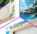 Cabbage Beach, Bahamas Panoramic Beach Print, Vacation Gift, Bahamas Wall Art, Beach Painting, Beach Decor, Beach Painting