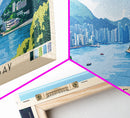 Clear Water Bay, Hong Kong Panoramic Beach Print, Vacation Gift, Hong Kong Wall Art, Beach Painting, Beach Decor, Beach Painting