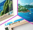 Marina Cay, British Virgin Islands, United Kingdom Panoramic Beach Print, Vacation Gift, United Kingdom Wall Art, Framed Canvas Print, Framed Beach Painting