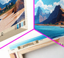 Pan de Azucar, Chile Panoramic Beach Print, Vacation Gift, Chile Wall Art, Beach Painting, Beach Decor, Beach Painting