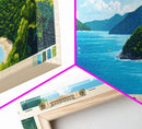 Trunk Bay, St. John Panoramic Print, Vacation Gift, St. John Wall Art, Beach Painting, Beach Decor, Large Wall Art, Wood Frame Art