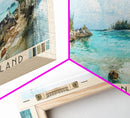 Blue Lagoon Island, Bahamas Watercolor Print, Vacation Gift, Bahamas Wall Art, Beach Painting, Beach Decor, Large Wall Art, Wood Frame Art