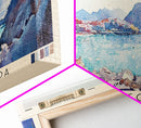 Cala Pregonda, Spain Watercolor Print, Vacation Gift, Spain Wall Art, Beach Painting, Beach Decor, Large Wall Art, Wood Frame Art