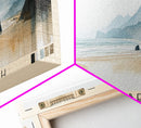 Cannon Beach, Oregon Watercolor Beach Print, Vacation Gift, Oregon Wall Art, Framed Canvas Print, Framed Beach Painting