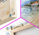 Dobrec Beach, Montenegro Watercolor Beach Print, Vacation Gift, Montenegro Wall Art, Beach Painting, Beach Decor, Beach Painting