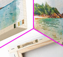 Juara Beach, Tioman Island, Malaysia Watercolor Print, Vacation Gift, Tioman Island, Malaysia Wall Art, Beach Painting, Beach Decor, Large Wall Art, Wood Frame Art