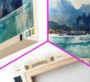 Koh Phi Phi, Thailand Watercolor Print, Vacation Gift, Thailand Wall Art, Beach Painting, Beach Decor, Large Wall Art, Wood Frame Art