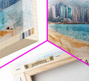 Lido Beach, Hong Kong Watercolor Print, Vacation Gift, Hong Kong Wall Art, Beach Painting, Beach Decor, Large Wall Art, Wood Frame Art