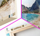 Oludeniz Beach, Turkey Watercolor Beach Print, Vacation Gift, Turkey Wall Art, Beach Painting, Beach Decor, Beach Painting