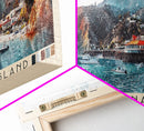 Santa Catalina Island, California Watercolor Beach Print, Vacation Gift, California Wall Art, Framed Canvas Print, Framed Beach Painting