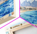 Sharm El Sheikh, Egypt Watercolor Beach Print, Vacation Gift, Egypt Wall Art, Beach Painting, Beach Decor, Beach Painting