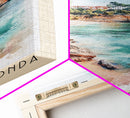 Cala Pregonda, Spain Watercolor Print, Vacation Gift, Spain Wall Art, Beach Painting, Beach Decor, Large Wall Art, Wood Frame Art