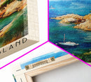 Cortegada Island, Spain Watercolor Beach Print, Vacation Gift, Spain Wall Art, Framed Canvas Print, Framed Beach Painting