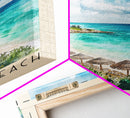 Hideaway Beach, Bahamas Watercolor Beach Print, Vacation Gift, Bahamas Wall Art, Framed Canvas Print, Framed Beach Painting