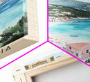 Kefalonia, Greece Watercolor Beach Print, Vacation Gift, Greece Wall Art, Framed Canvas Print, Framed Beach Painting