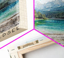 Langener Waldsee, Germany Watercolor Beach Print, Vacation Gift, Germany Wall Art, Framed Canvas Print, Framed Beach Painting