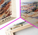 Molene Island, France Watercolor Print, Vacation Gift, France Wall Art, Beach Painting, Beach Decor, Large Wall Art, Wood Frame Art