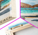 Pereybere Beach, Mauritius Watercolor Beach Print, Vacation Gift, Mauritius Wall Art, Framed Canvas Print, Framed Beach Painting