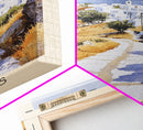 Serifos, Greece Watercolor Print, Vacation Gift, Greece Wall Art, Beach Painting, Beach Decor, Large Wall Art, Wood Frame Art
