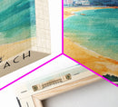 Shek O Beach, Hong Kong Watercolor Print, Vacation Gift, Hong Kong Wall Art, Beach Painting, Beach Decor, Large Wall Art, Wood Frame Art