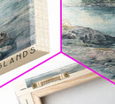 The Thousand Islands, Canada Watercolor Print, Vacation Gift, Canada Wall Art, Beach Painting, Beach Decor, Large Wall Art, Wood Frame Art
